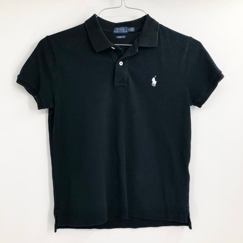Polo Ralph Lauren Black Polo Shirt Classic Fit Embroidered Polo Logo Size Small